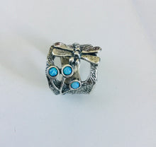 Wide Dragonfly wrap ring Opal detail