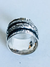 Sterling silver barrel Wide Spinner Ring