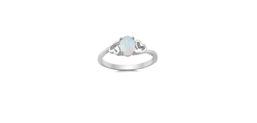 White Opal / Heart Ring
