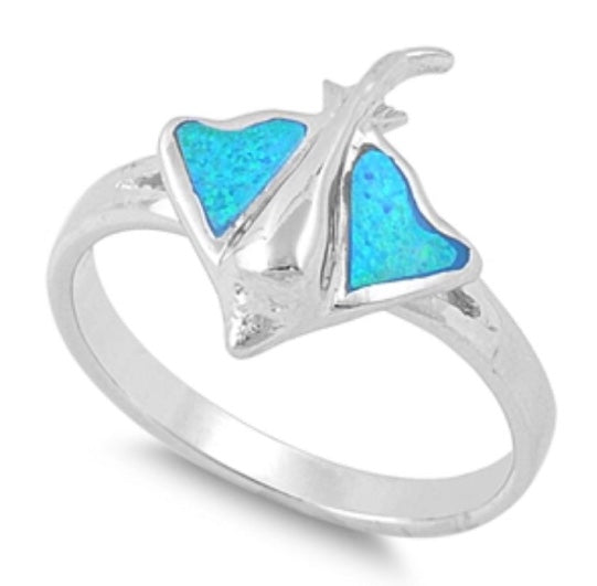 Stingray Blue Opal Ring