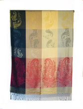 Pashmina large check paisley print scarf