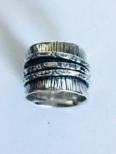 Sterling silver barrel Wide Spinner Ring