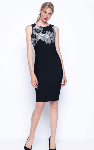 Sleeveless Print Dress Black And White