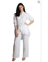 White Wide Linen pant with Belt