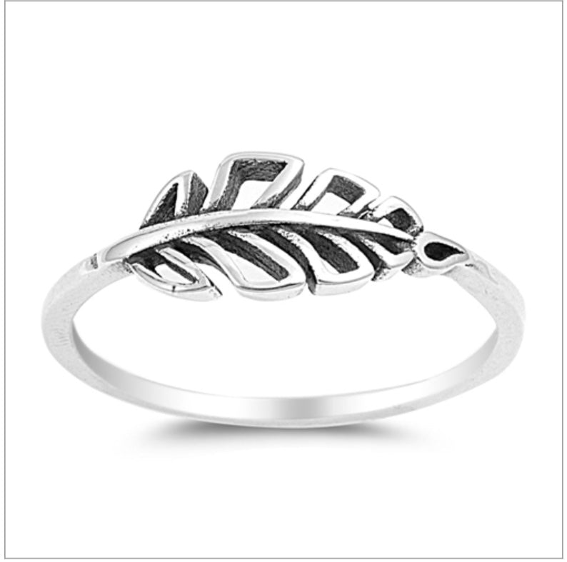 Single feather cut out Ring