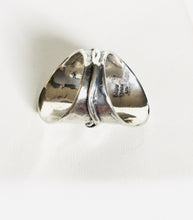 Sterling silver Triple stone Heart shield ring