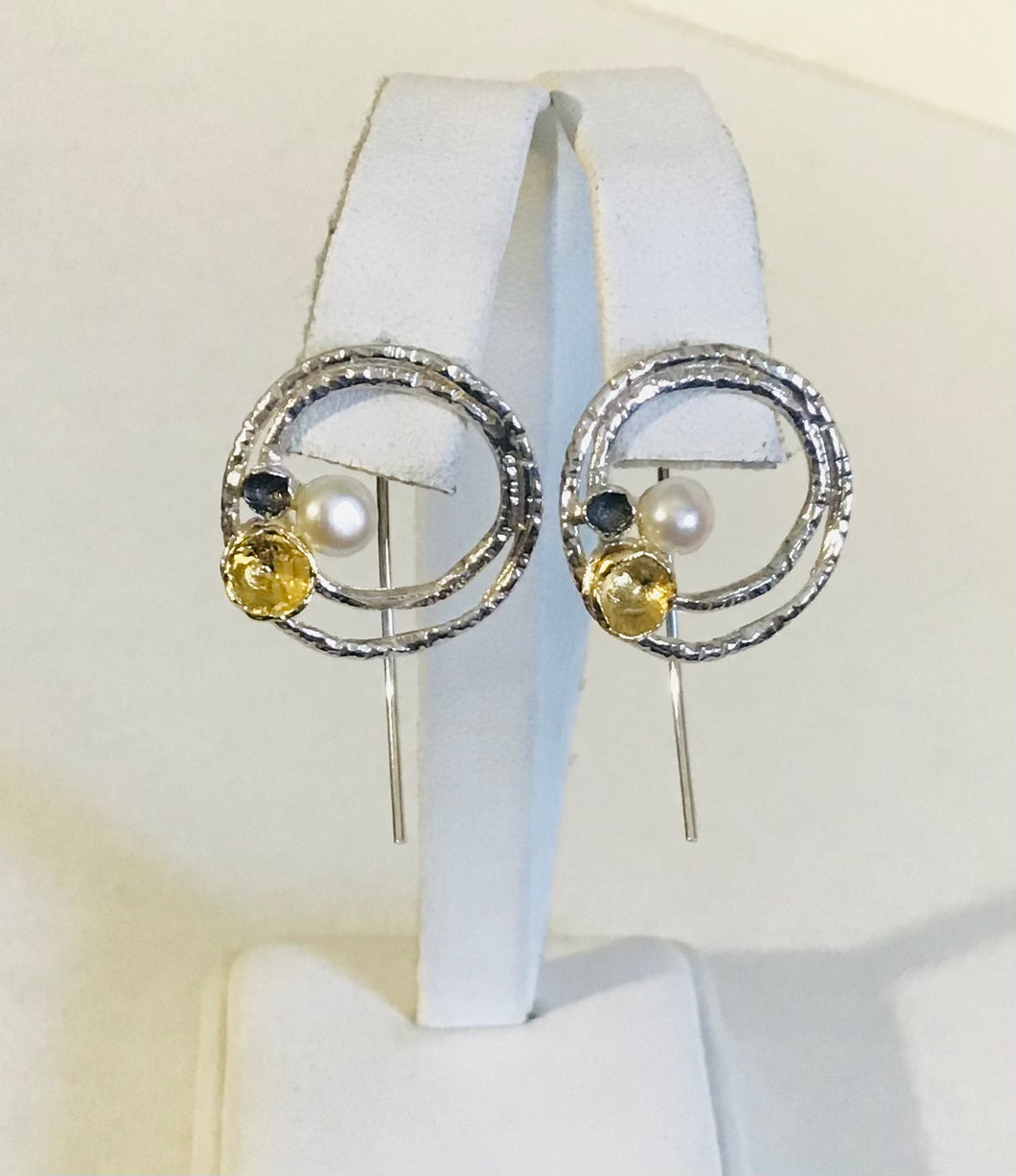 Silver circular Earrings