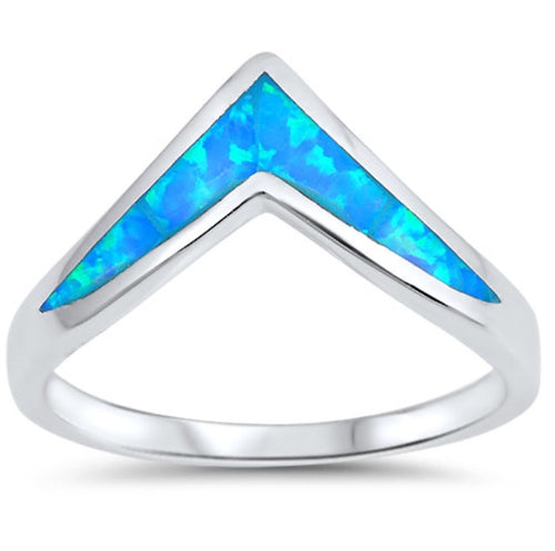 Opal Chevron Silver Ring
