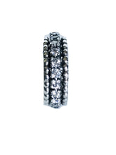 Sterling silver square Cz spinner ring