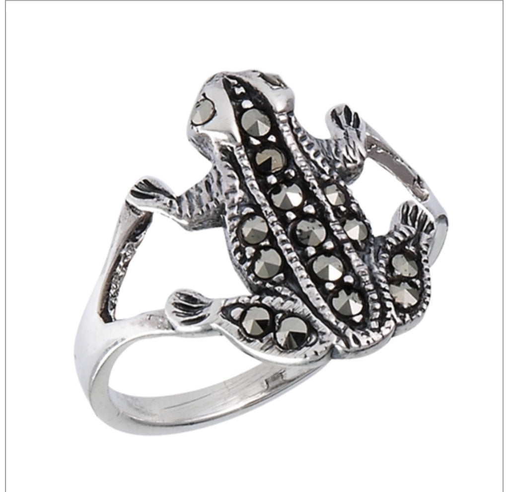 Frog Marcasite Ring