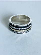 Sterling silver and Yellow Gold Spinner Ring