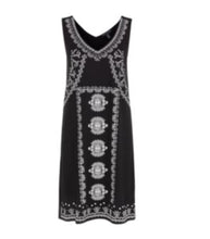Embroidered Sleeveless Black Dress