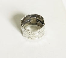 Sterling silver Amethyst diamond cut Cigar band Ring