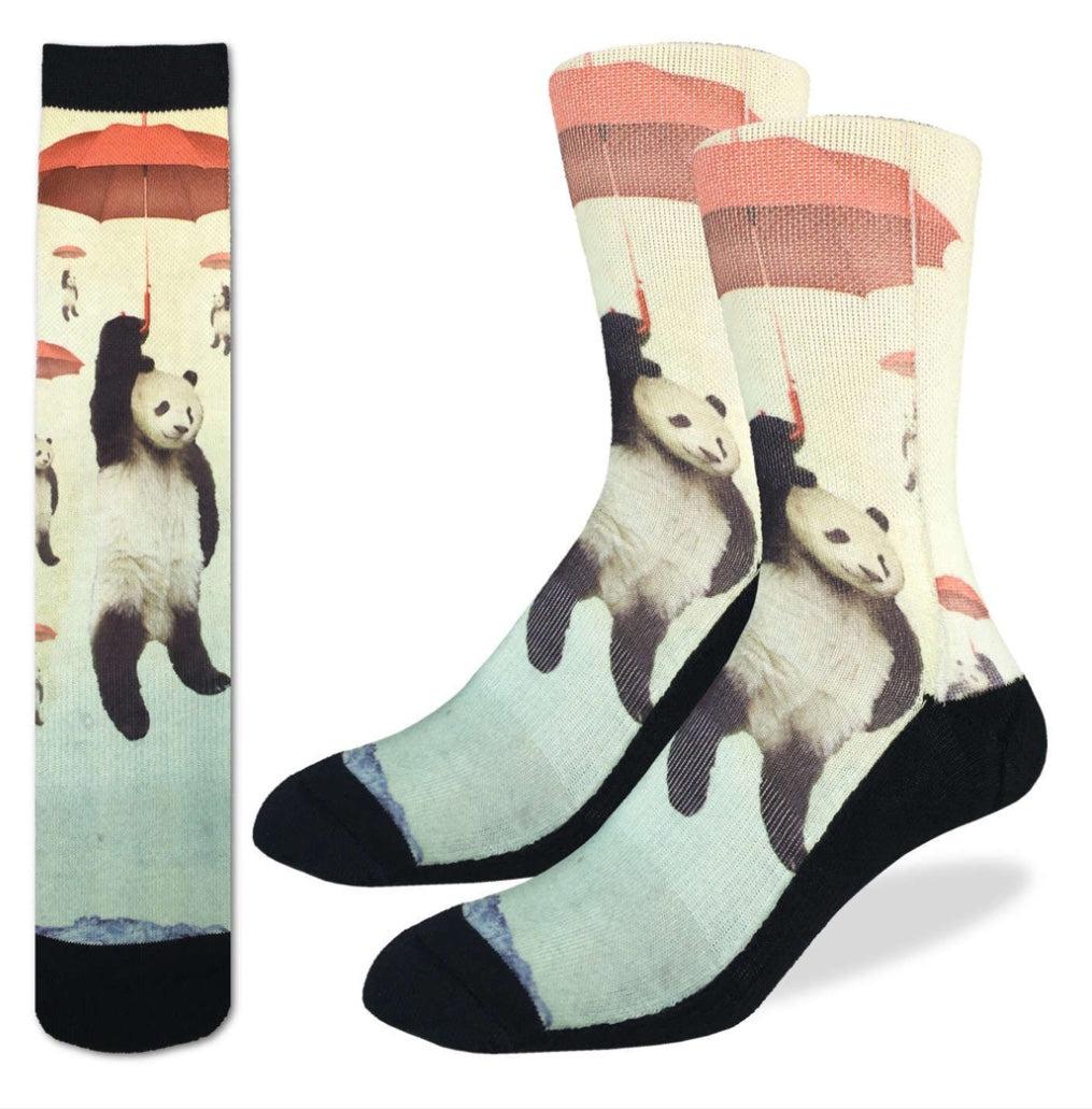 Men's Panda and Umbrella Active Fit Fun Sock