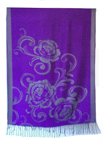 Pashmina Reversible Rose print scarf