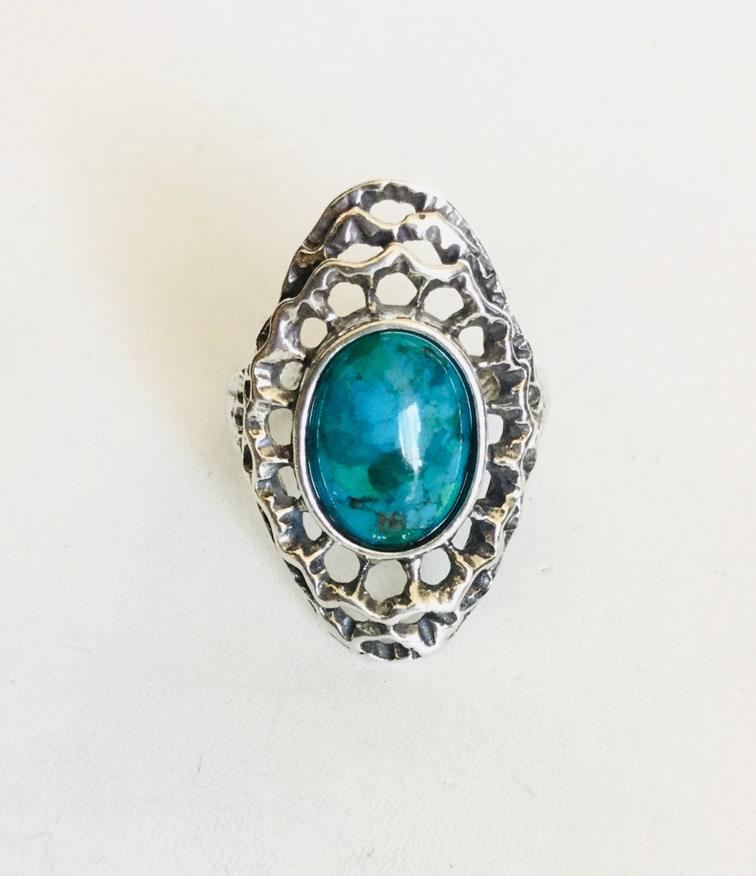 Sterling silver Turquoise Shield Ring