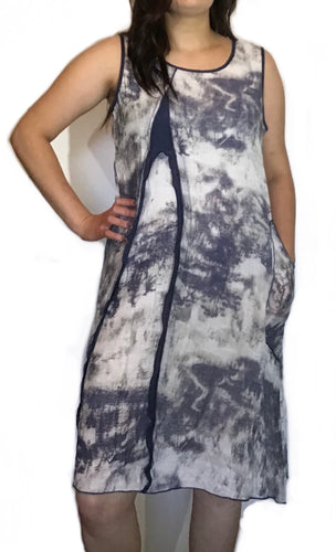 Navy Cotton blend tank dress