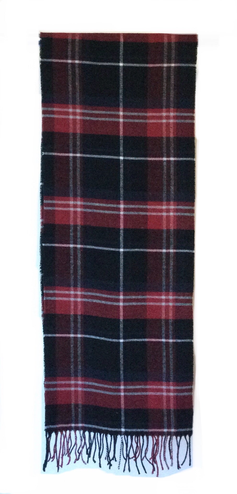 Men’s Black/ Red, Navy Plaid scarf