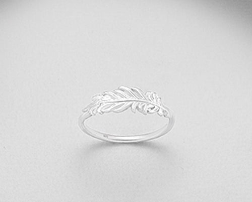 Bright 925 Silver Feather Wrap Ring