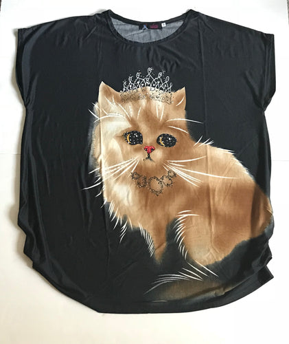 Kitten with Tiara Fun Top