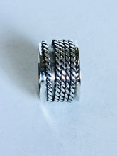 Sterling silver Wide band Multiple rope Spinner ring