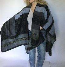 Wrap V Neck Multi Print Oversize blanket shawl