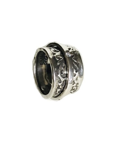 Sterling silver Filigree design spinner Ring