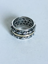 Sterling silver double Gold Spinner Ring