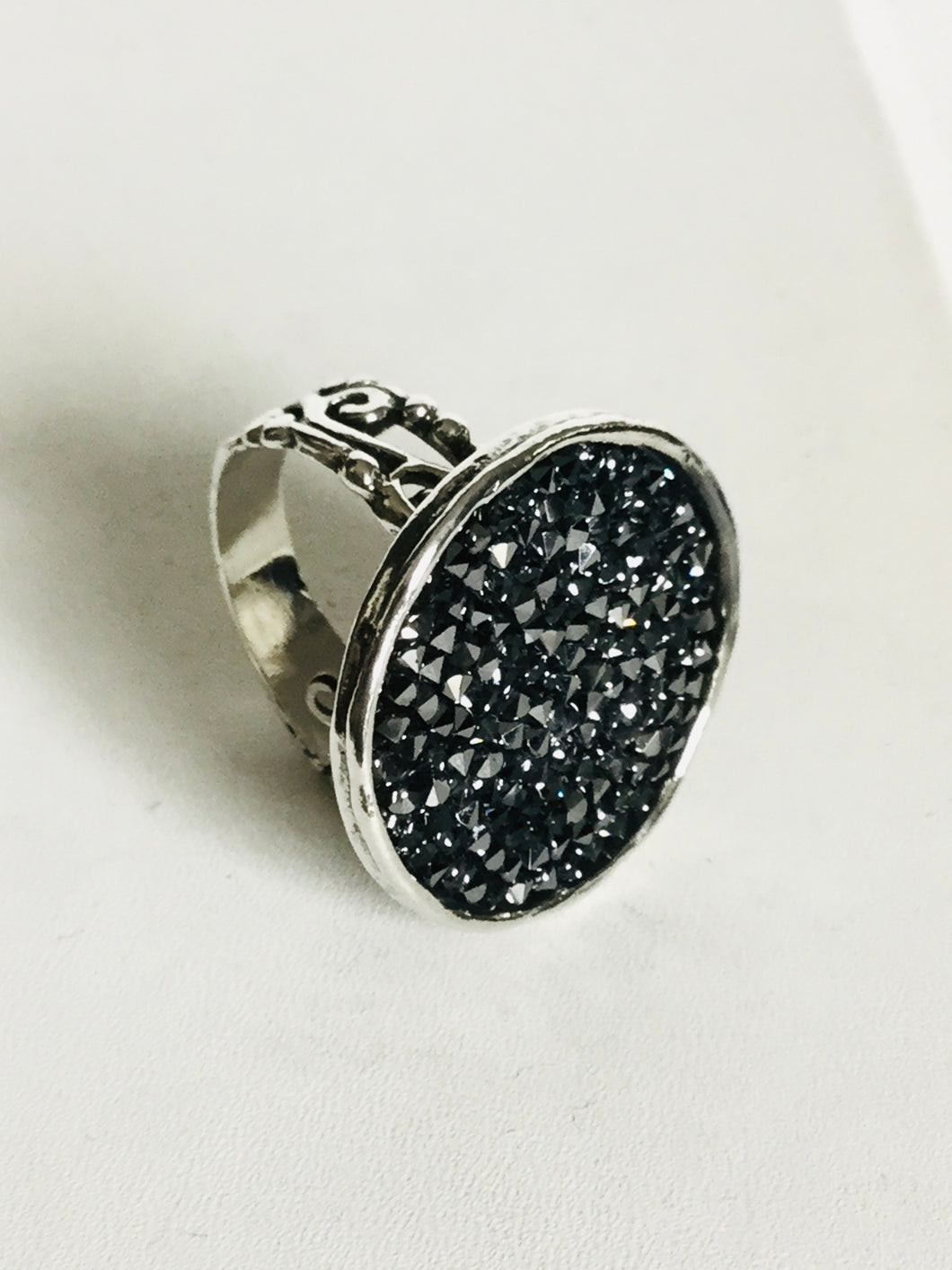 Swarovski black clearance stone ring