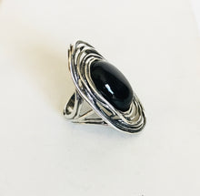 Sterling silver Oval Black onyx Ring.