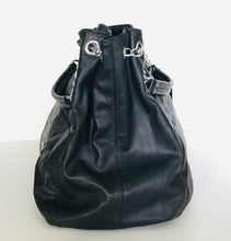 Black Leather Bella Slouch Handbag