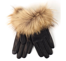 Leather glove with Fur trim