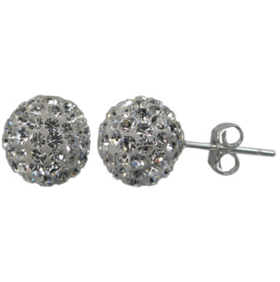 Round Faceted Stone Stud Earring
