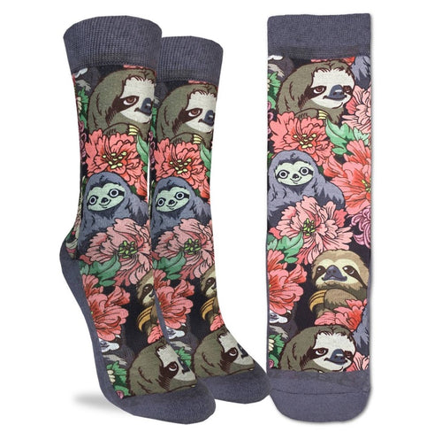 Women’s Floral Sloth Active Fit Fun Sock