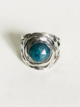 Sterling silver Diamond cut Apatite Ring