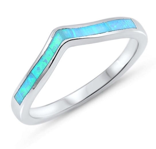 Opal Chevron Ring