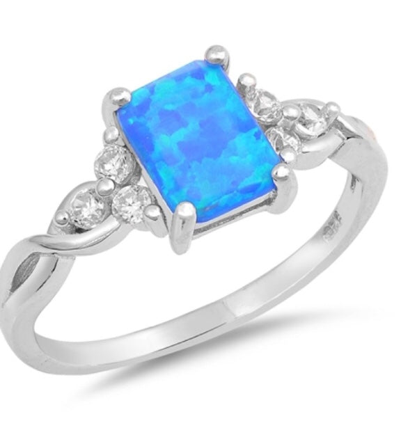 Square Vintage Style Opal Ring