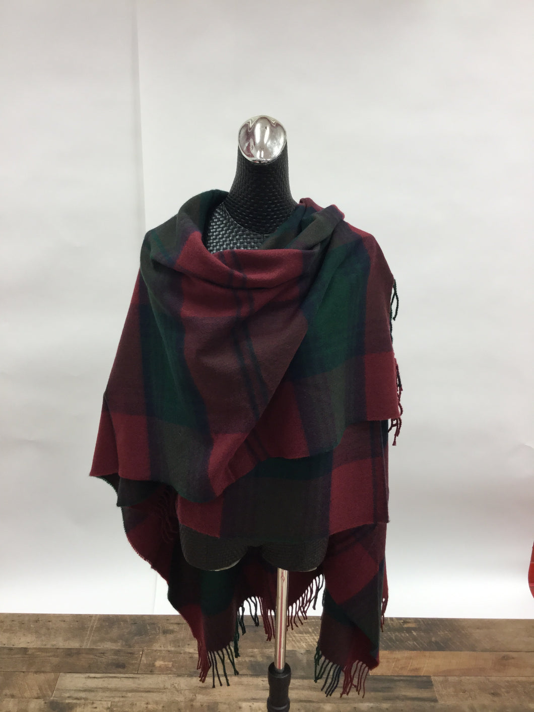 Red and Green plaid wrap