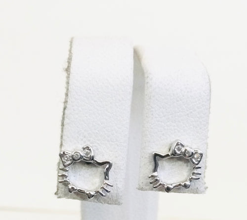 Hello Kitty silver stud earrings