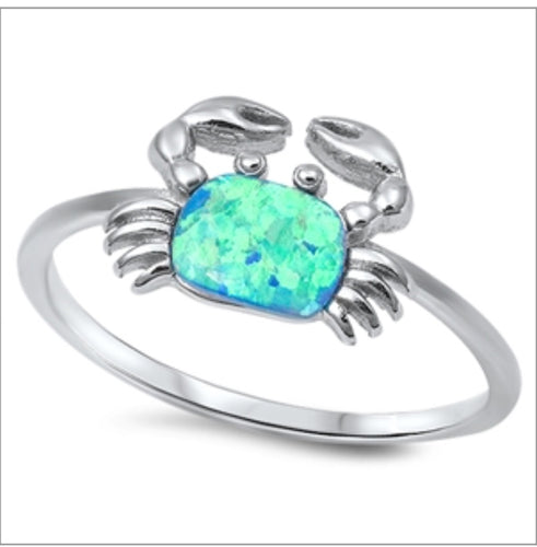 Sand crab opal Ring