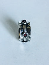 Sterling silver Flower Garnet Spinner Ring