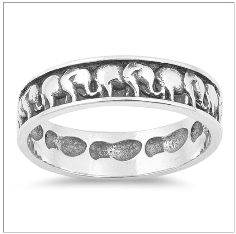 Etched Infinity Elephant  Ring