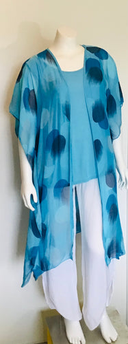 Silk Blend Polka dot Kimono and Tank Top