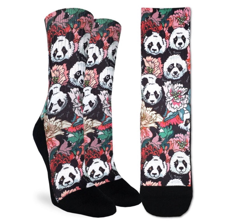 Women’s Floral Panda Active Fit Fun Socks