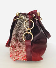 Leather Slouch paisley Handbag