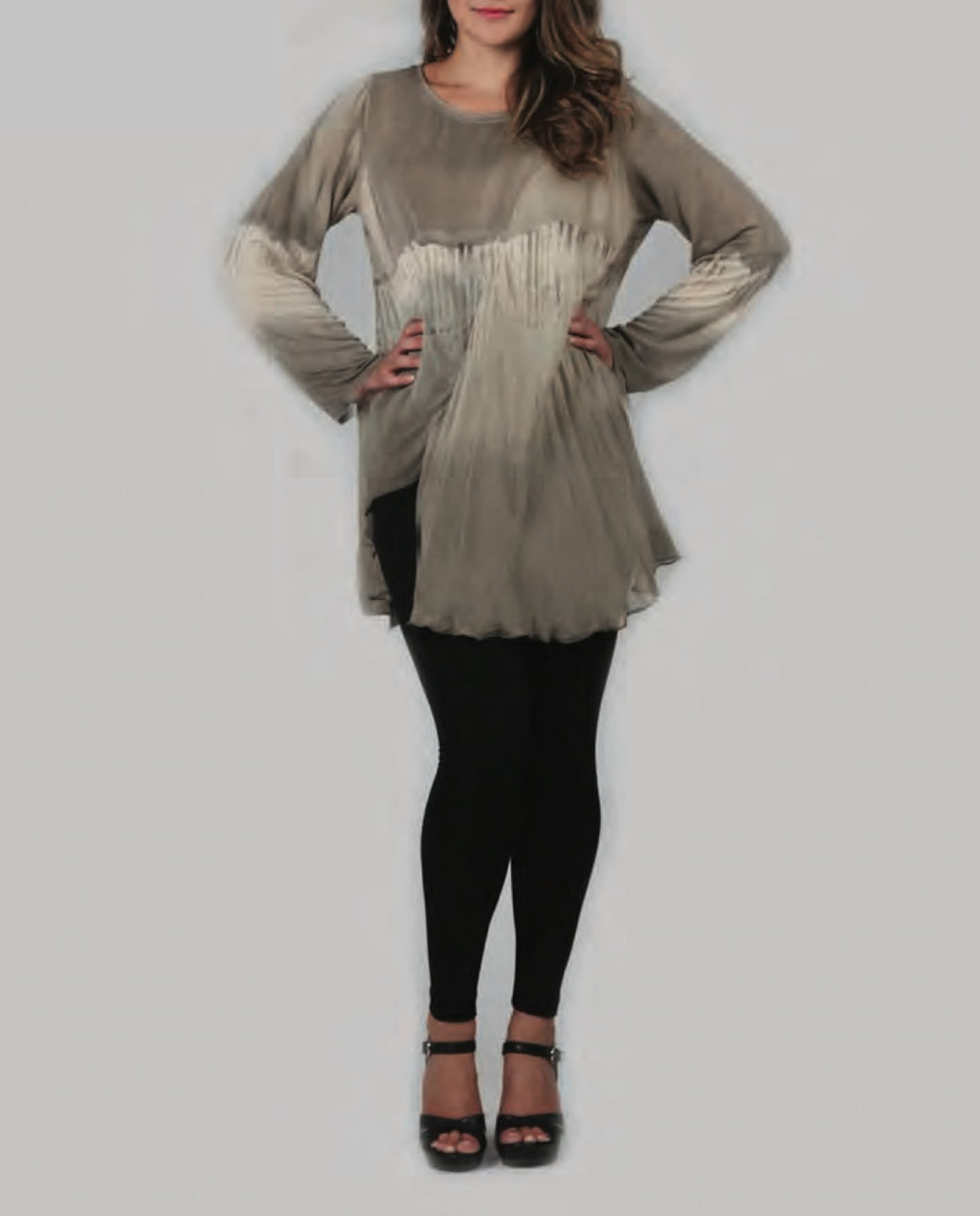 Long Sleeve Taupe Top