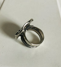 Israel sterling silver ring with CZ accents