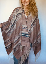 Oversized Blanket wrap poncho shawl Aztec Pattern