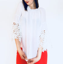 Bell Sleeve Lace cutout Off the Shoulder Top