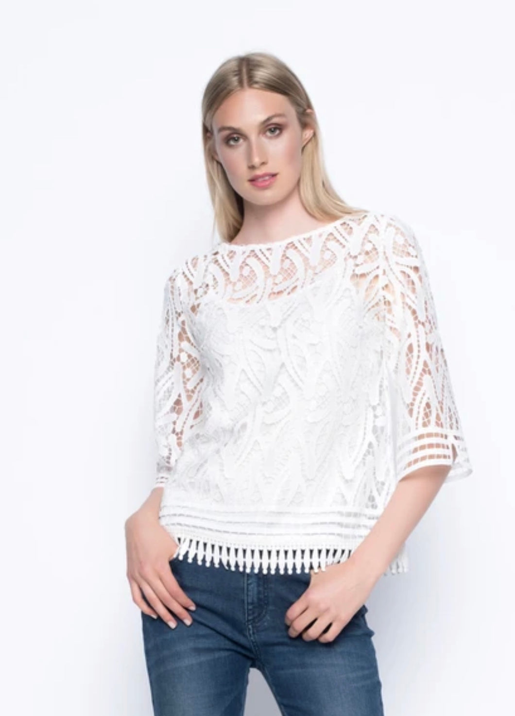Lace White Bell Sleeve Top